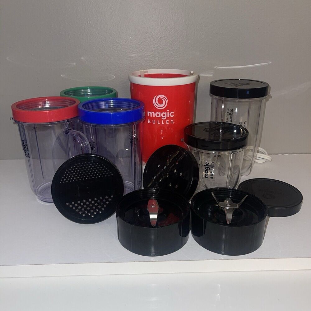 Magic Bullet 17pc Bundle MB1001 Tested 2 Blades Shaker Lids 6 Cups With Recipes
